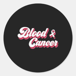 Aesthetic Blood Cancer Awareness Red Ribbon Tee Me Classic Round Sticker