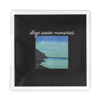 aesthetic blue and black acrylic tray