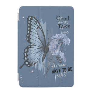 Aesthetic Blue Butterfly Motivational Quote - Good iPad Mini Cover