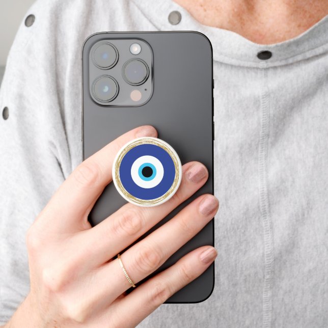Aesthetic Blue Evil Eye PopSocket (Hand)