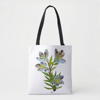 Aesthetic Blue Lily Tote Bag