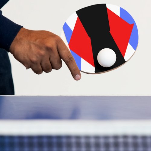 Aesthetic blue Red black  white Modern Absract   Ping Pong Paddle