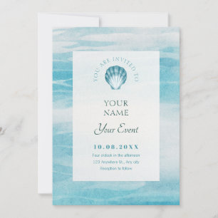 Aesthetic blue sea invitation
