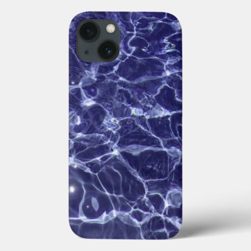 Aesthetic blue water seamless pattern iPhone 13 case