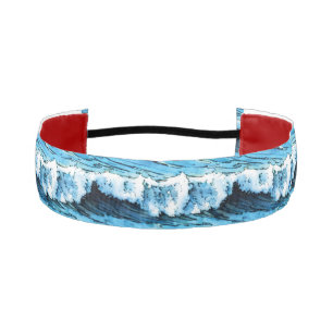 Aesthetic Blue Waves Non-Slip Headband