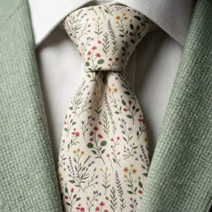 Aesthetic Boho Cottagecore Pattern Neck Tie