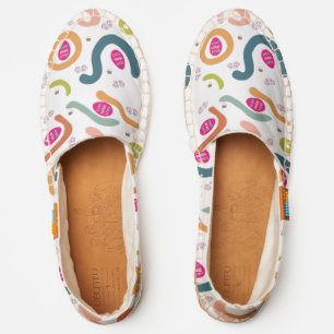 Aesthetic boho pattern with Easter eggs Espadrilles