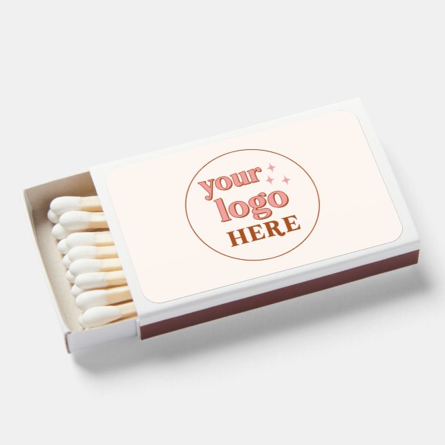 Aesthetic Boho Small Business Logo Promotional Matchboxes (Front Open)
