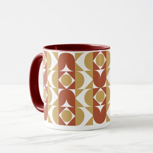 aesthetic boho style colorful geometric pattern mug
