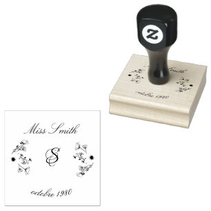 Aesthetic Boho Wildflowers Rubber Stamp