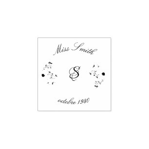 Aesthetic Boho Wildflowers Rubber Stamp