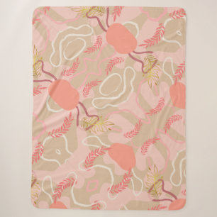 Aesthetic Boho Wildflowers Sherpa Blanket