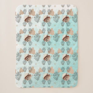 Aesthetic Boho Wildflowers Sherpa Blanket