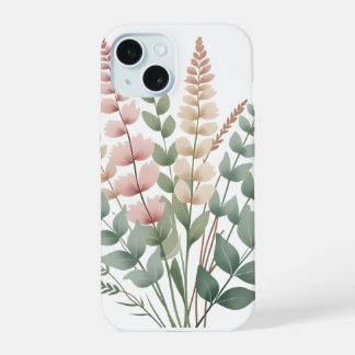 ​Aesthetic Botanical Ferns Floral Pattern Phone Ca iPhone 15 Case