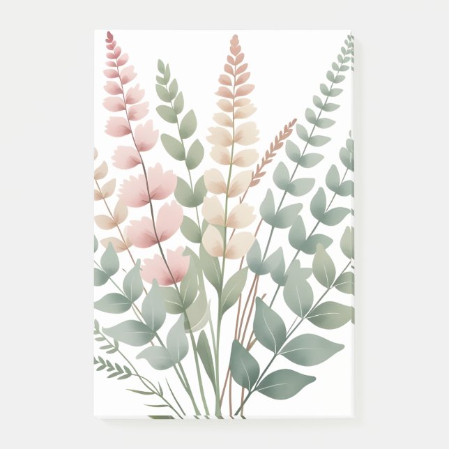 ​Aesthetic Botanical Ferns Floral Pattern  Post-it Notes (Front)