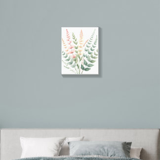 ​Aesthetic Botanical Ferns Floral Watercolor Wall  Canvas Photo Tile