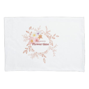 Aesthetic Botanical Floral Wreath Throw Pillow Case