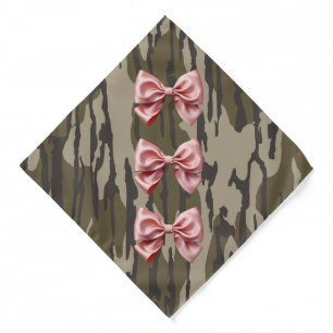 Aesthetic Bottomland Camo Baby Pink Ribbons & Bows Bandana