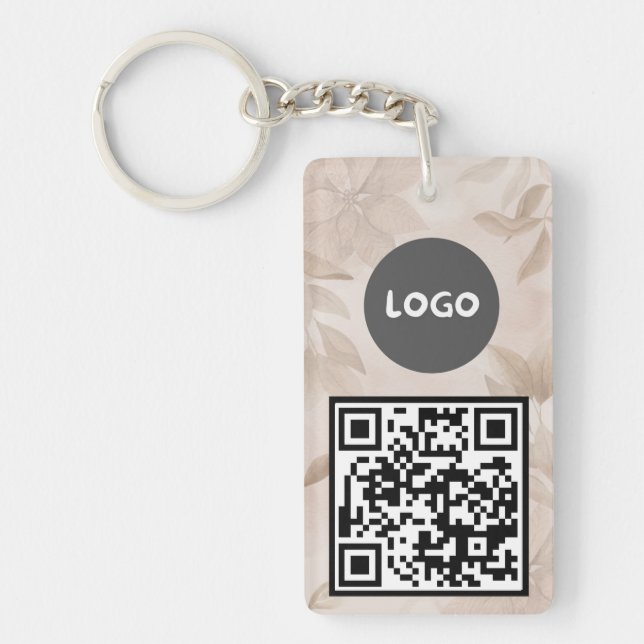 Aesthetic Brown Background Business Single-Sided Keychain (Front)