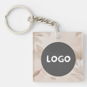 Aesthetic Brown Business Promotional Square Keychain
