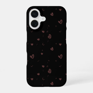 Aesthetic Brown Hearts Pattern Phone Case