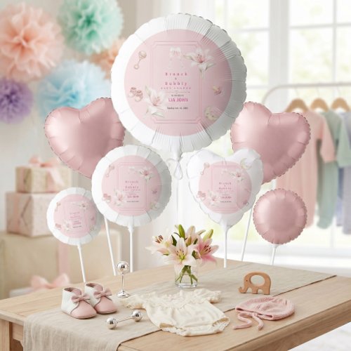 Aesthetic Brunch & Bubbly Baby Shower Elegant Balloon