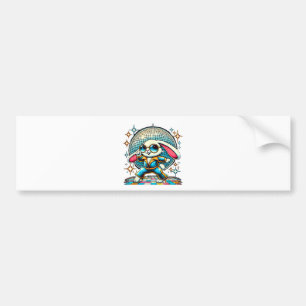 Aesthetic Bunny Disco Bumper Sticker