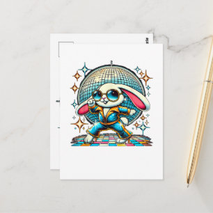 Aesthetic Bunny Disco Postcard