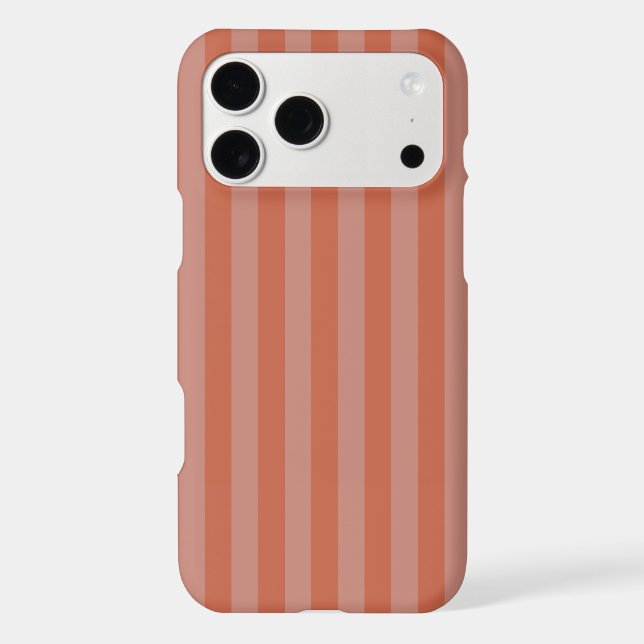 Aesthetic Burnt Orange Stripes Minimalist Pattern Case-Mate iPhone Case (Back)