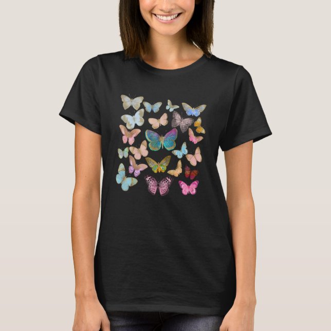 Aesthetic Butterfly  Collage Chart Vintage Inspire T-Shirt (Front)