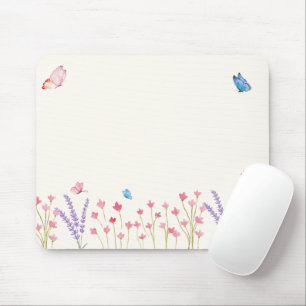 Aesthetic Butterfly Wildflowers Mouse Pad