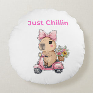 ​Aesthetic Capybara Just Chillin' Throw Pillow