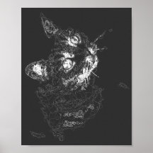 aesthetic cat abstract fine line modern art