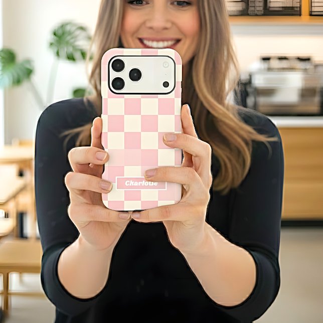 Aesthetic Checkerboard Pattern Personalized Case-Mate iPhone Case (Creator Uploaded)
