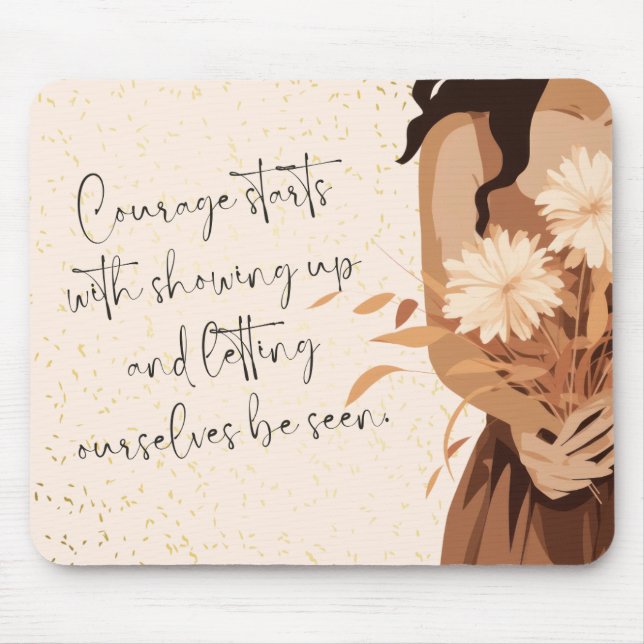 Aesthetic Chic Neutral Girl Motivation Quote  Mouse Pad (Front)