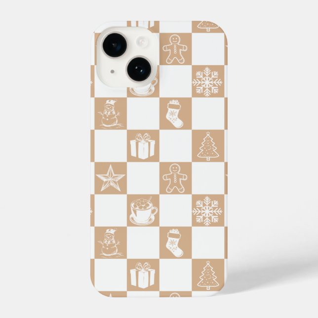 Aesthetic Christmas checker Phone Case (Back)