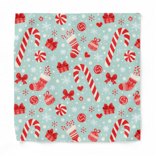Aesthetic Christmas Pattern Candy Bandana