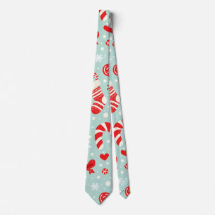 Aesthetic Christmas Pattern Candy Neck Tie