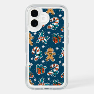 Aesthetic Christmas Pattern Santa Candy iPhone 16 Case
