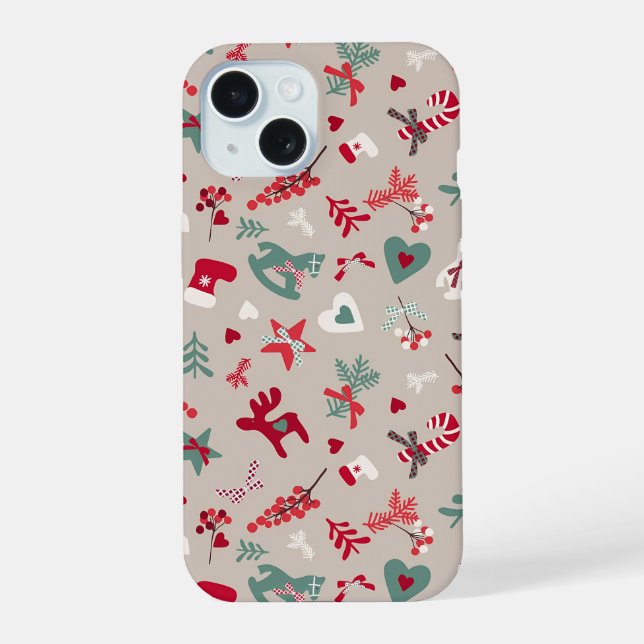 Aesthetic Christmas Pattern Tree Candy Iphone Case (Back)