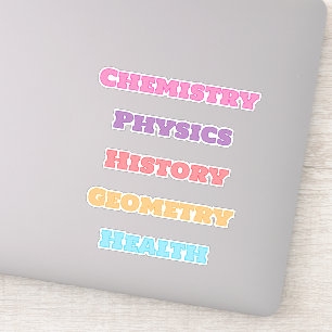 Aesthetic Class Name School Subject Sticker