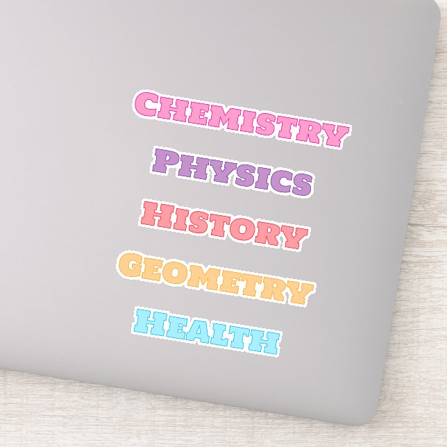 Aesthetic Class Name School Subject Sticker (Detail)