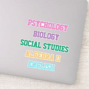Aesthetic Class Name School Subject Sticker