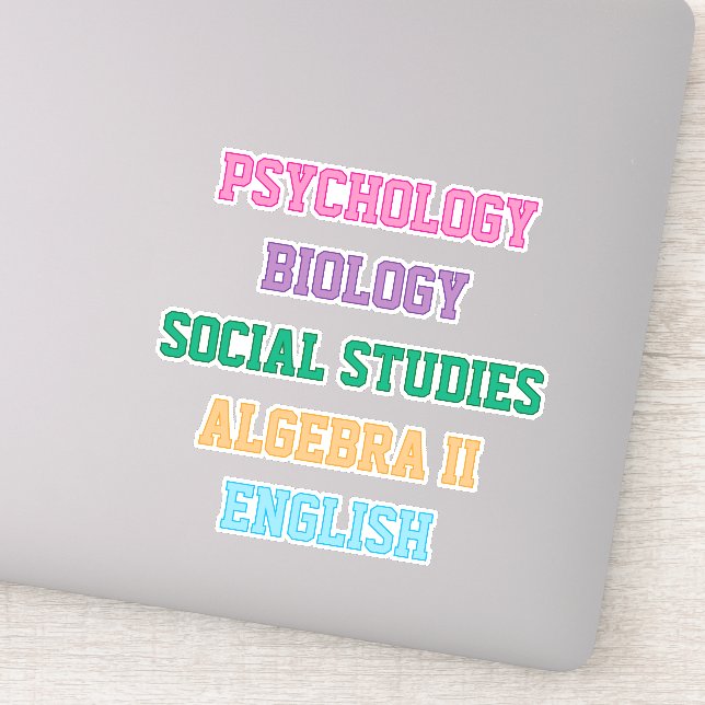 Aesthetic Class Name School Subject Sticker (Detail)