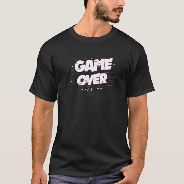 Aesthetic Clothing Emo Clothes Game Over Japan Sty T-Shirt (Front)