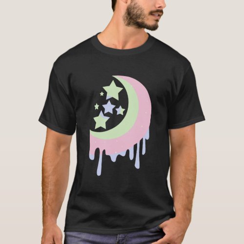Aesthetic Clothing For Girls Pastel Moon Goth Hood T_Shirt