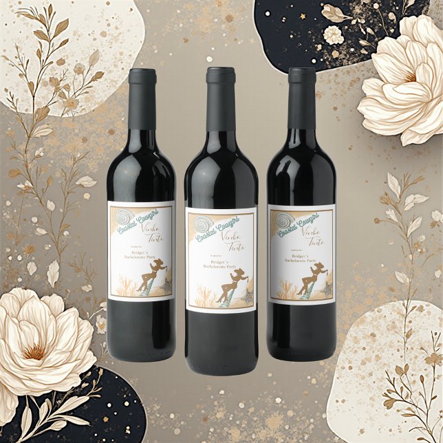aesthetic coastal cowgirl bachelorette weekend  wine label (Creator Uploaded)