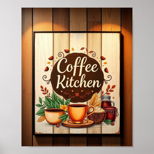 Aesthetic Coffee Kitchen Minimalist Wall Art (Front)