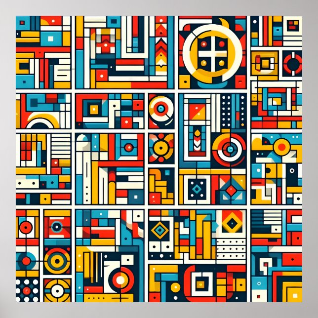 Aesthetic Colorful Geometric Pattern Poster (Front)