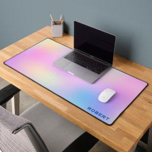 Aesthetic Colorful gradient iridescent background Desk Mat